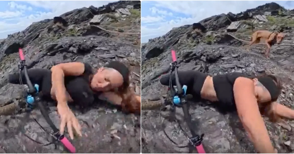 Influencer spagnola cade dalla scogliera mentre pedala: scivola per metri ma si salva