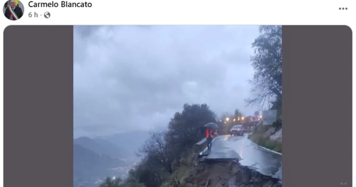 Messinese isolato: cedimento stradale blocca i soccorsi a Motta Camastra