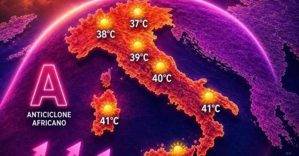 Ondata di calore estremo sull'Italia: picchi fino a 41°C nel Centro-Sud